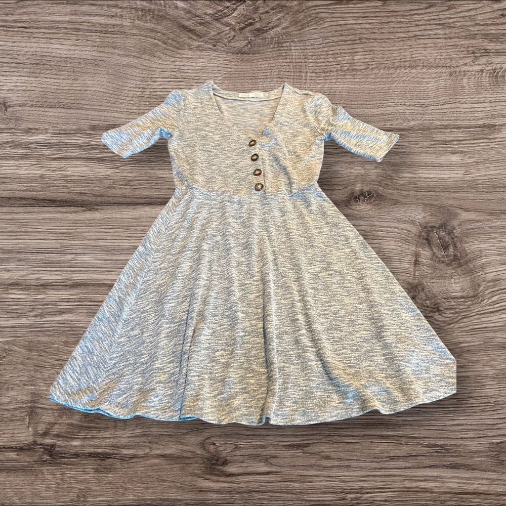 Lola & Grace Mini Blue Skater Dress Short Sleeve Size Small
